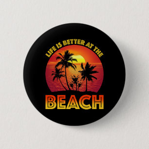 Am Strand ist das Leben besser Button