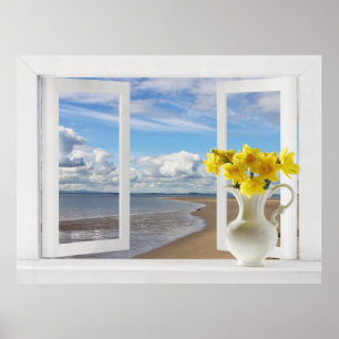 Am Strand — Öffnen der Fensteransicht mit den Düft Poster