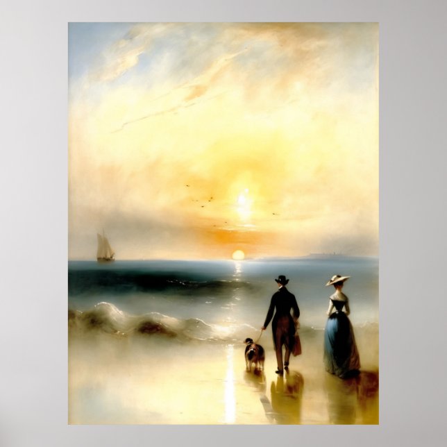 Am Strand spazieren Poster (Vorne)