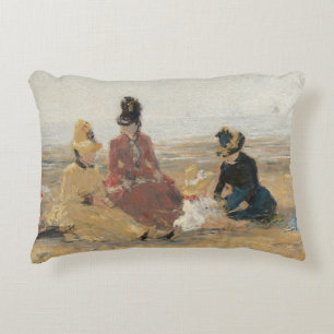 Am Strand Trouville 1887 von Eugene Boudin Dekokissen
