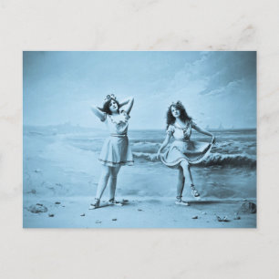 Am Strand vintage 1902 Postkarte