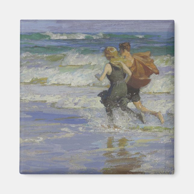Am Strand (von Edward Henry Potthast) Magnet (Vorne)