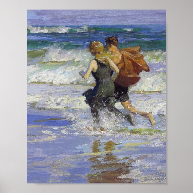 Am Strand von Edward Henry Potthast Poster (Vorne)