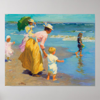Am Strand von Edward Potthast art Poster