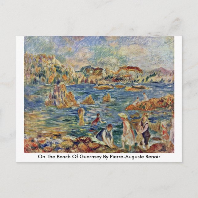 Am Strand von Guernsey von Pierre-Auguste Renoir Postkarte (Vorderseite)