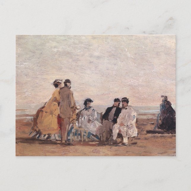 Am Strand von Trouville, c.1865 Postkarte (Vorderseite)