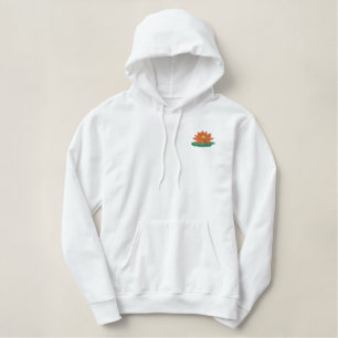 Am Strand - Wasserlilie Bestickter Hoodie