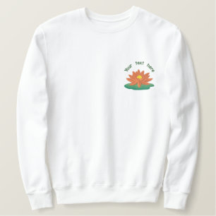 Am Strand - Wasserlilie Besticktes Sweatshirt