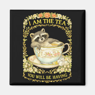Am Tee wird Waschbär lustig britisch sein Magnet
