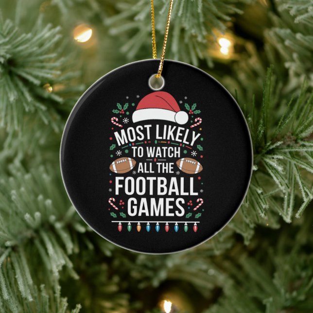 Am wahrscheinlichsten, alle Fußballspiele zu sehen Keramik Ornament (Baum)