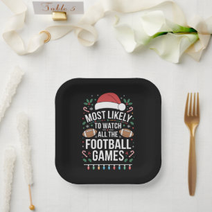 Am wahrscheinlichsten, alle Fußballspiele zu sehen Pappteller