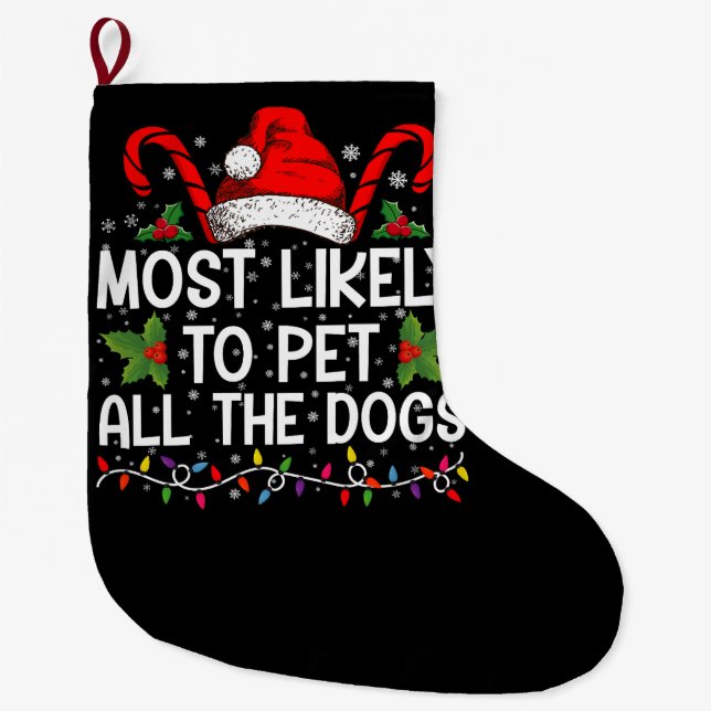 Am wahrscheinlichsten, alle Hunde zu Weihnachten z Großer Weihnachtsstrumpf (Vorderseite)