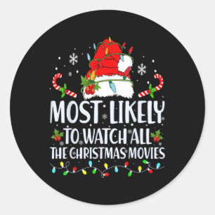 Am wahrscheinlichsten, alle Weihnachtsfilme Match Runder Aufkleber