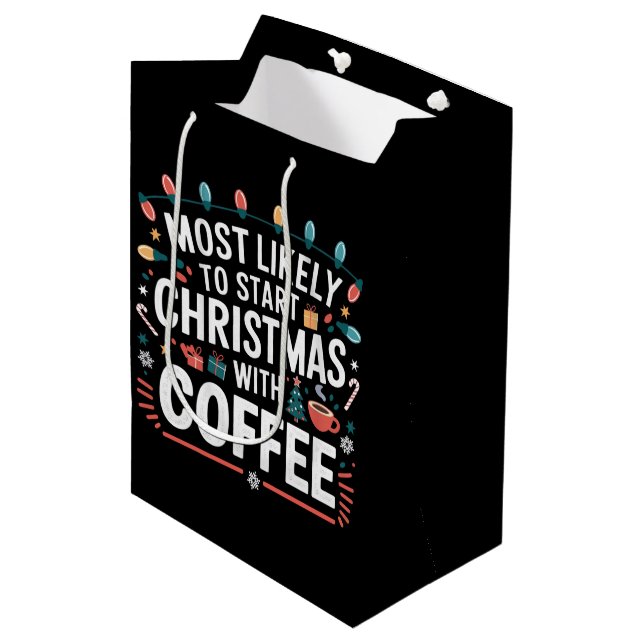 Am wahrscheinlichsten beginnen Weihnachten mit der Mittlere Geschenktüte (Vorderseite Schrägansicht)