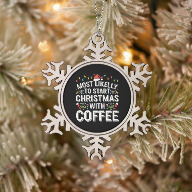 Am wahrscheinlichsten beginnen Weihnachten mit der Schneeflocken Zinn-Ornament (Baum)