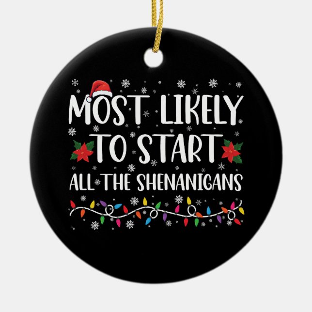 Am wahrscheinlichsten beginnt die Weihnachtszeit d Keramik Ornament (Vorne)