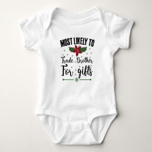 Am Wahrscheinlichsten Bruder Für Geschenke Weihnac Baby Strampler