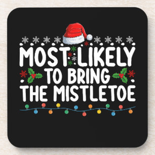 Am wahrscheinlichsten, dass die Mistletoweihnachts Getränkeuntersetzer