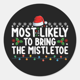Am wahrscheinlichsten, dass die Mistletoweihnachts Runder Aufkleber