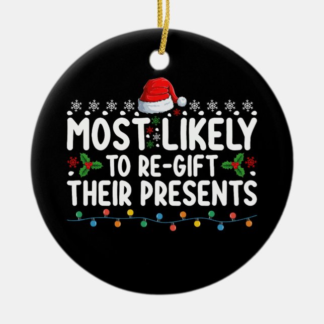 Am wahrscheinlichsten, dass ihre Geschenke Weihnac Keramik Ornament (Vorne)
