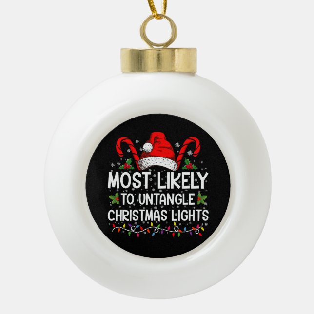 Am wahrscheinlichsten, dass Weihnachtsleuchten pas Keramik Kugel-Ornament (Vorderseite)