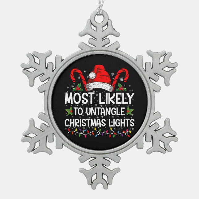 Am wahrscheinlichsten, dass Weihnachtsleuchten pas Schneeflocken Zinn-Ornament (Vorderseite)