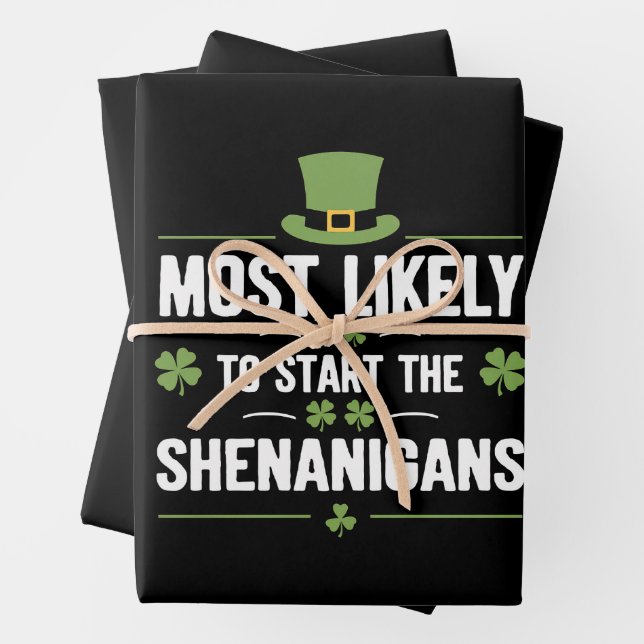 Am wahrscheinlichsten, die Shenanigans St Patrick' Geschenkpapier Set (Beispiel)