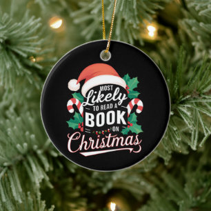 Am wahrscheinlichsten ein Buch zu Weihnachten zu l Keramik Ornament