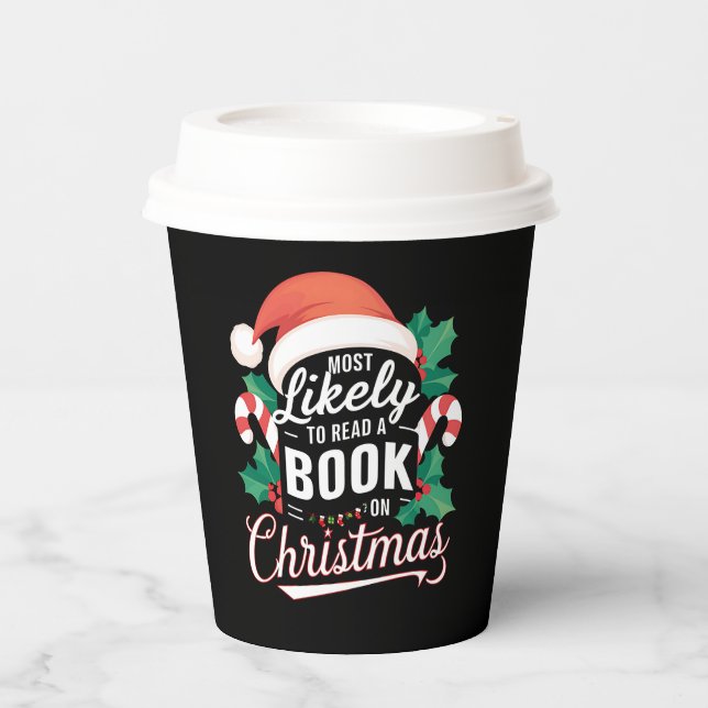 Am wahrscheinlichsten ein Buch zu Weihnachten zu l Pappbecher (Vorderseite)