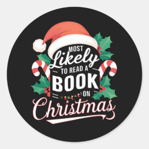 Am wahrscheinlichsten ein Buch zu Weihnachten zu l Runder Aufkleber