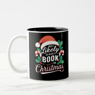 Am wahrscheinlichsten ein Buch zu Weihnachten zu l Zweifarbige Tasse