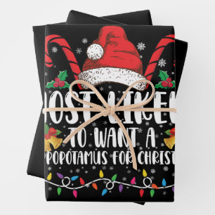 Am Wahrscheinlichsten einen Nilpferd zu Weihnachte Geschenkpapier Set