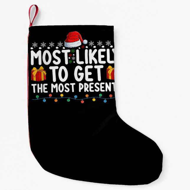 Am wahrscheinlichsten erhalten Sie die Geschenke C Kleiner Weihnachtsstrumpf (Vorderseite)
