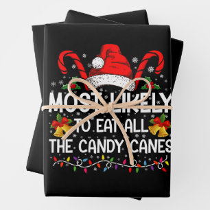 Am wahrscheinlichsten essen alle Bonbons Weihnacht Geschenkpapier Set