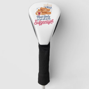 Am wahrscheinlichsten essen alle Sufganiyot Hanukk Golf Headcover