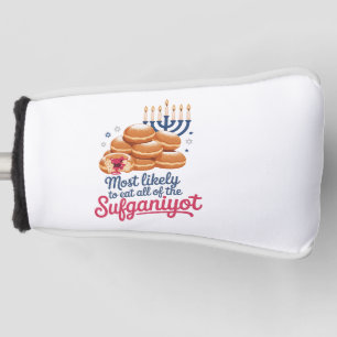 Am wahrscheinlichsten essen alle Sufganiyot Hanukk Golf Headcover