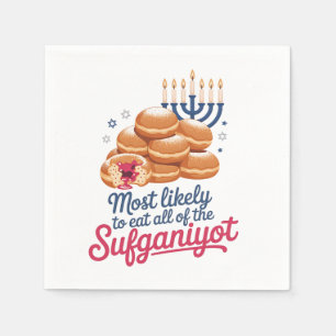 Am wahrscheinlichsten essen alle Sufganiyot Hanukk Serviette
