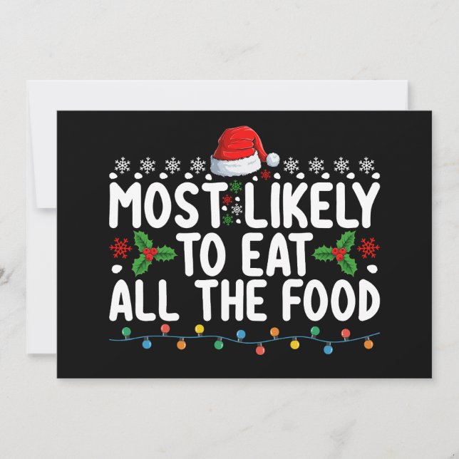 Am wahrscheinlichsten essen alle Weihnachtsfamilie Einladung (Vorderseite)