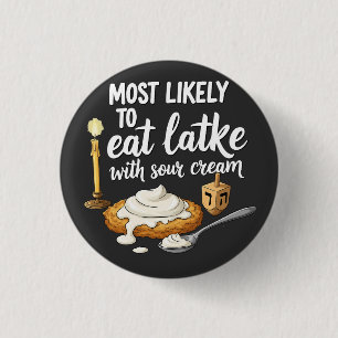 Am wahrscheinlichsten essen Latkes mit sauer Creme Button