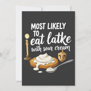 Am wahrscheinlichsten essen Latkes mit sauer Creme Karte