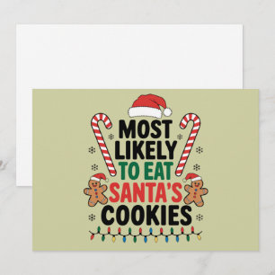 Am wahrscheinlichsten essen Santas Cookies Familie Feiertagskarte
