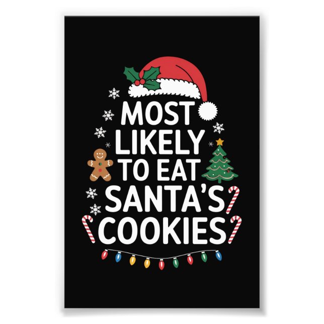 Am wahrscheinlichsten essen Santas Cookies Familie Fotodruck (Vorne)