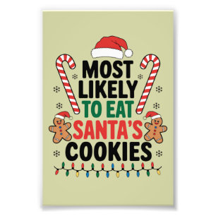 Am wahrscheinlichsten essen Santas Cookies Familie Fotodruck