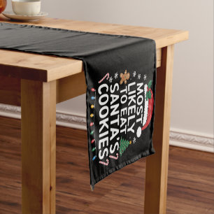 Am wahrscheinlichsten essen Santas Cookies Familie Kurzer Tischläufer