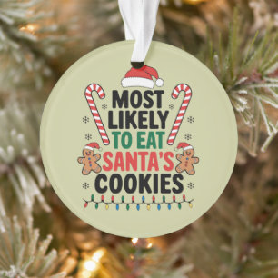 Am wahrscheinlichsten essen Santas Cookies Familie Ornament