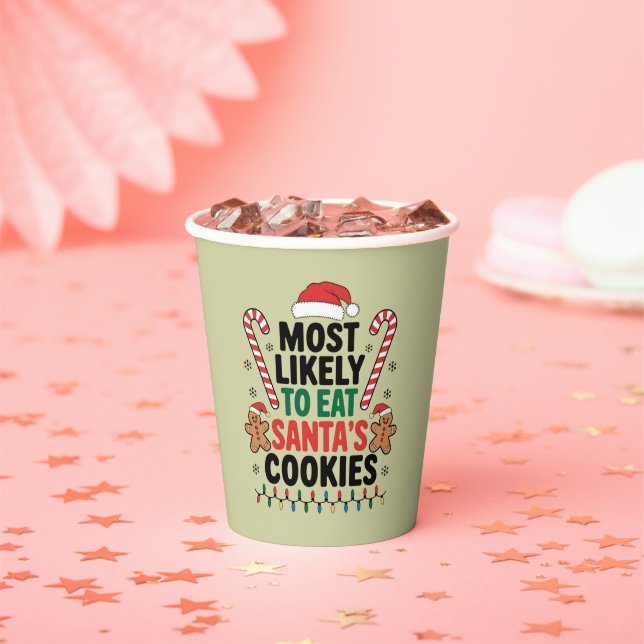 Am wahrscheinlichsten essen Santas Cookies Familie Pappbecher (Insitu)