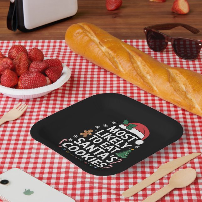 Am wahrscheinlichsten essen Santas Cookies Familie Pappteller (Picknick)
