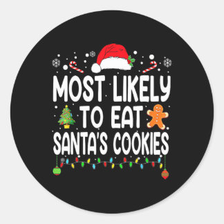 Am wahrscheinlichsten essen Santas Cookies Familie Runder Aufkleber