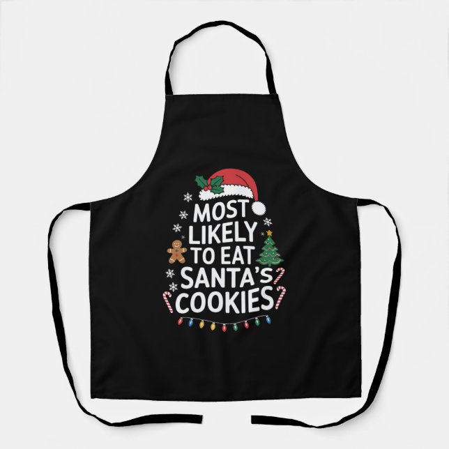 Am wahrscheinlichsten essen Santas Cookies Familie Schürze (Vorderseite)