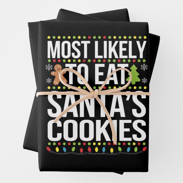 Am wahrscheinlichsten essen Santas Cookies Weihnac Geschenkpapier Set (Beispiel)
